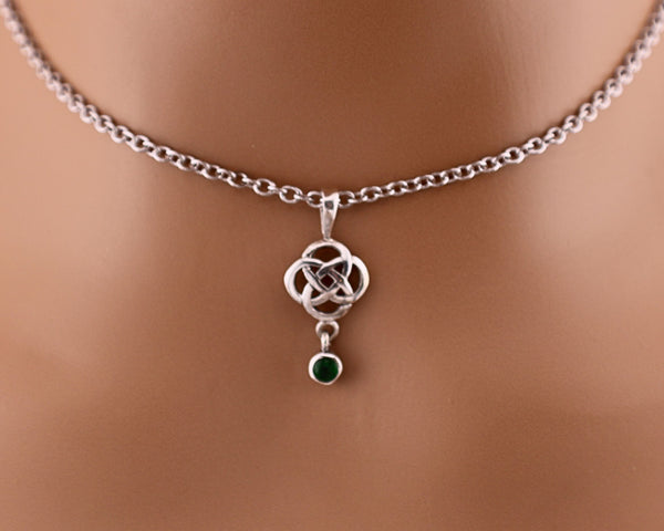 Celtic Sterling Silver Emerald