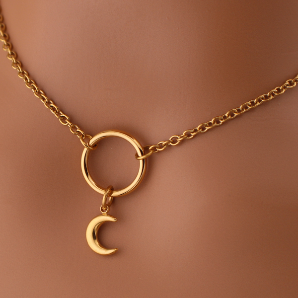 Gold O Ring and Moon