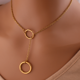 Gold Lariat  Collar - BDSM O Ring