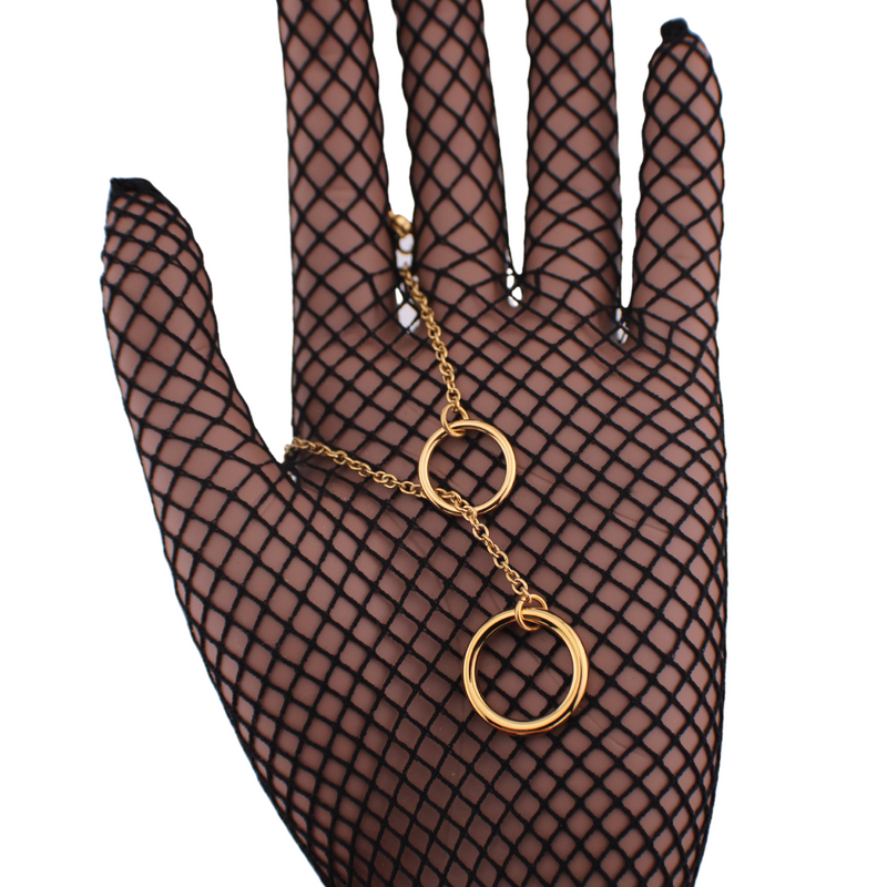Gold Lariat  Collar - BDSM O Ring