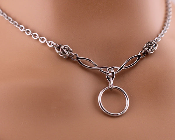 Celtic Knot Chainmaille Accents BDSM O, Locking Option 24/7