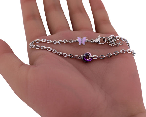 Butterfly O Ring Anklet Submissive Collar