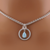 Sterling Silver Larimar Teardrop O-Ring