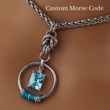 Aquamarine CZ Morse Code