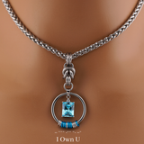 Aquamarine CZ Morse Code