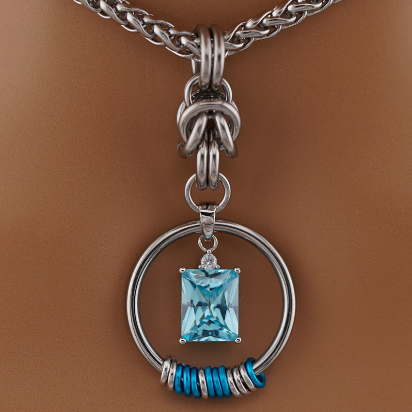 Aquamarine CZ Morse Code