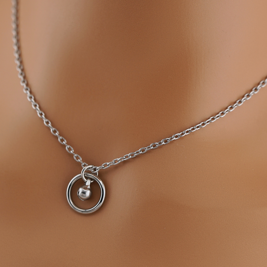 Dainty Submissive Day Collar – Petite BDSM O-Ring Necklace with Bell