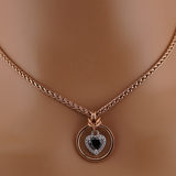Submissive Day Collar – Rose Gold BDSM O-Ring Necklace with Black CZ Heart