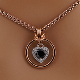 Submissive Day Collar – Rose Gold BDSM O-Ring Necklace with Black CZ Heart