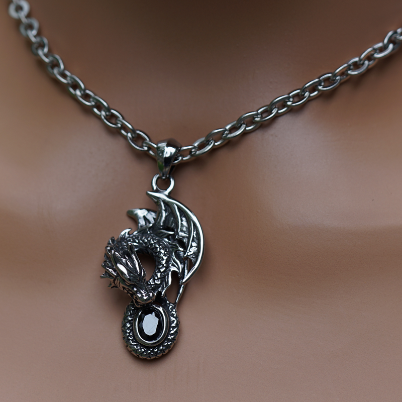 Dragon Black Stone Necklace