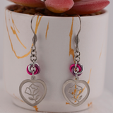 Rose Heart Earrings