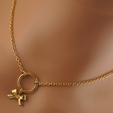 Good Girl Bow & O-Ring Collar - Gold