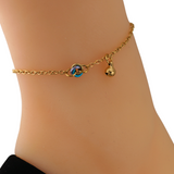 Gold Anklet - Bell and O Knot