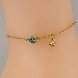 Gold Anklet - Bell and O Knot
