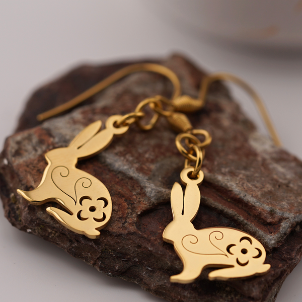 Gold Bunny Earrings