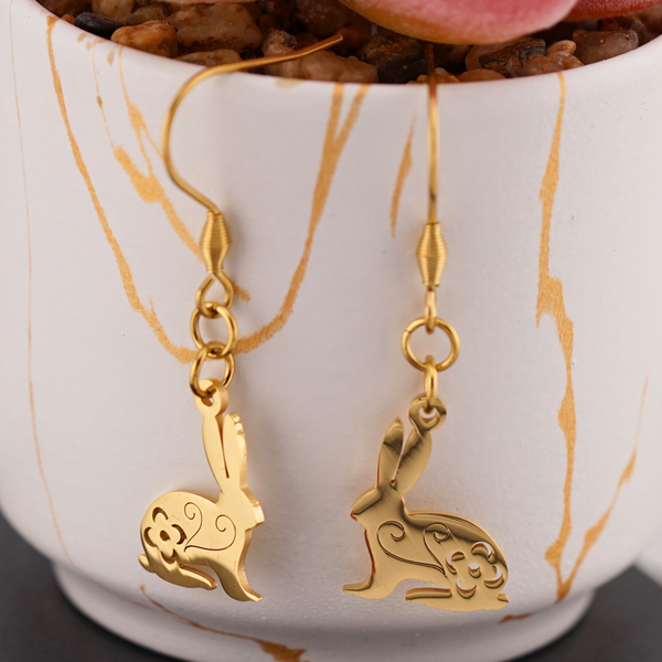 Gold Bunny Earrings