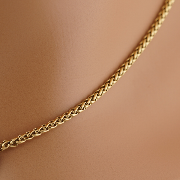 Gold Wheat Chain Necklace 2.5mm