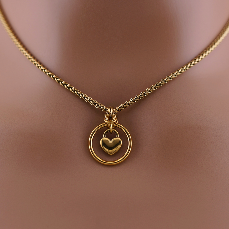 Gold Heart Wheat Chain