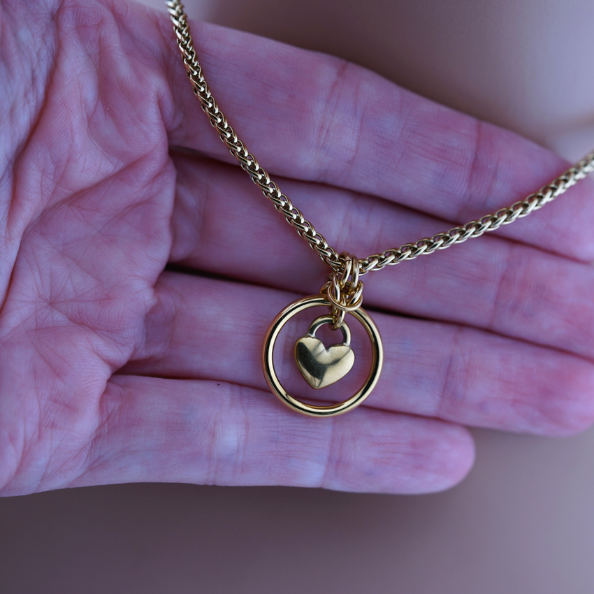 Gold Heart Wheat Chain