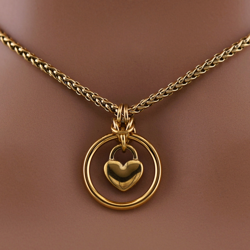 Gold Heart Wheat Chain