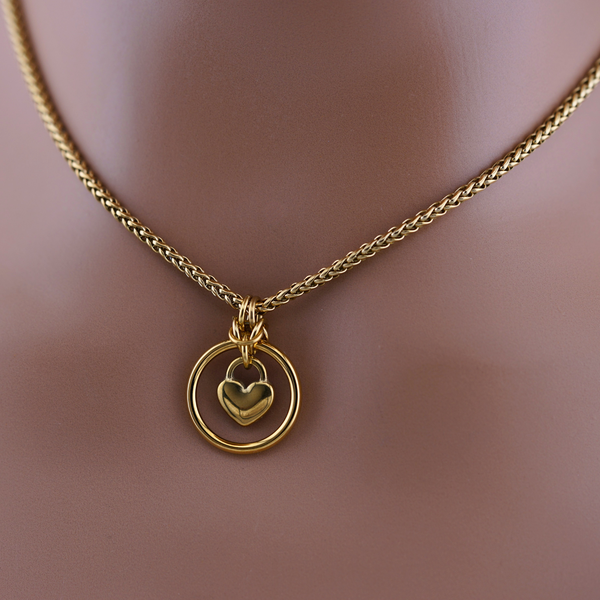 Gold Heart Wheat Chain