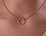 Rose Gold BDSM O Ring Collar of Protection - Locking options