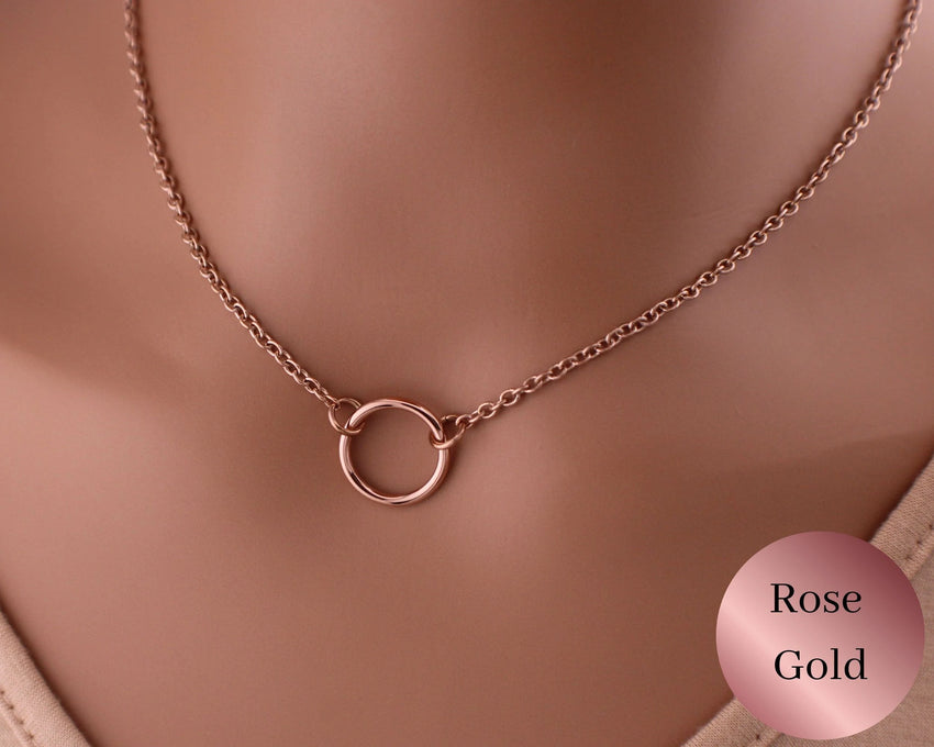 Rose Gold BDSM O Ring Collar of Protection - Locking options