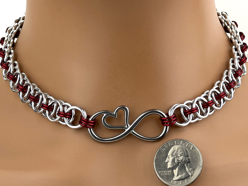 Infinity Heart Chainmaille Choker