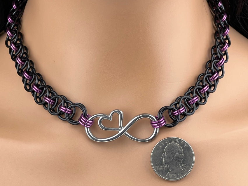 Infinity Heart Chainmaille Collar