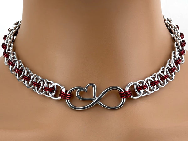 Infinity Heart Chainmaille Choker