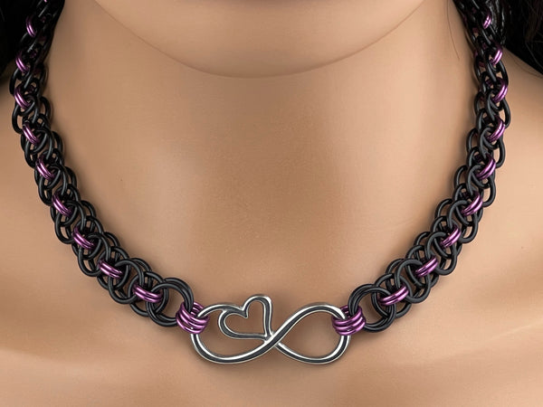 Infinity Heart Chainmaille Collar