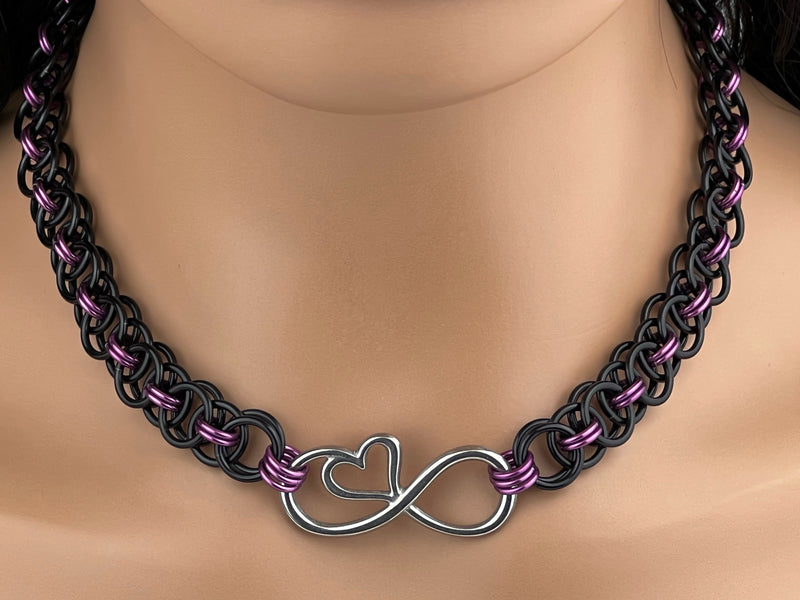 Infinity Heart Chainmaille Collar