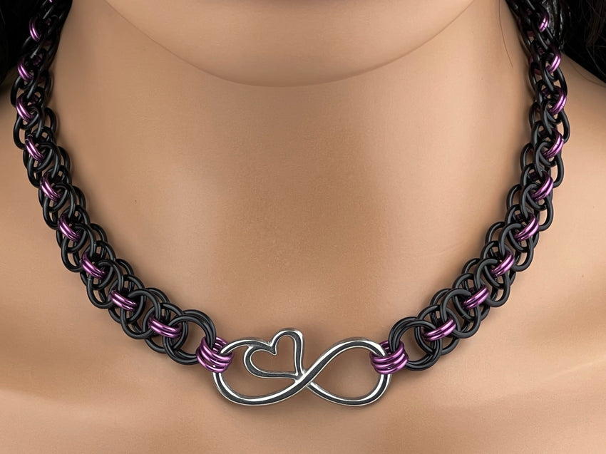 Infinity Heart Chainmaille Collar
