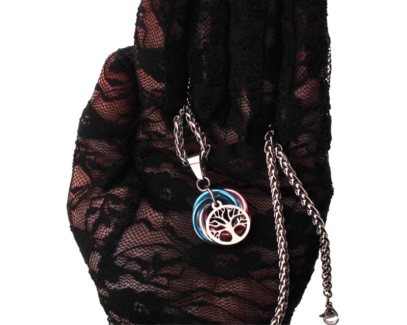 Transgender Tree of Life Necklace - LGBTQ Pride Jewelry, Pride Gift