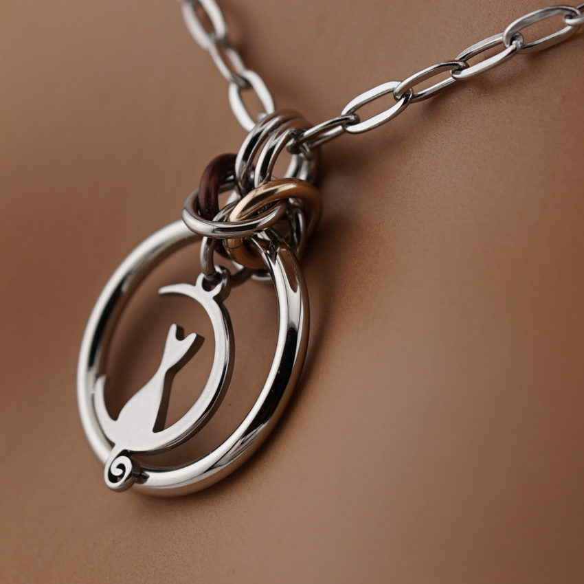 Kitten Moon O-Ring Paperclip Chain