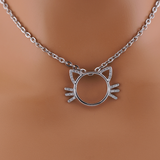 Kitten Necklace with CZ Stones
