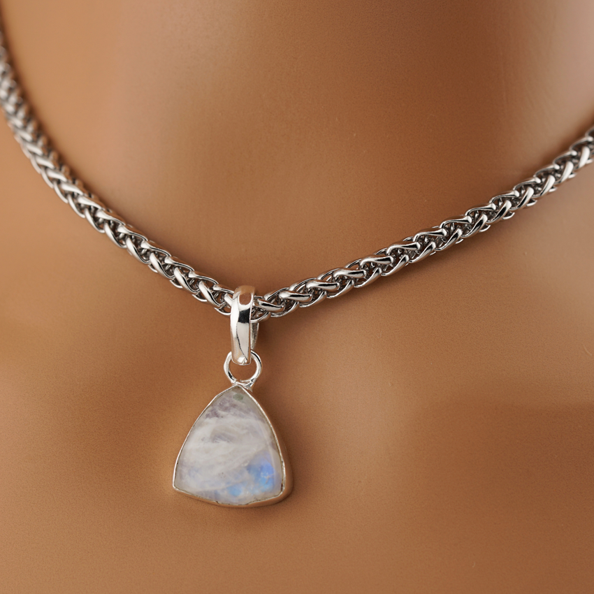 Triangle Moonstone Day Collar Necklace