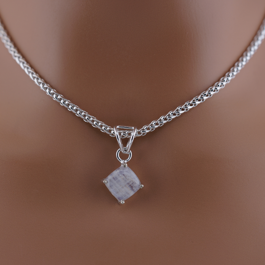 Moonstone Sterling Silver Submissive Day Collar Necklace