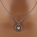 Submissive Day Collar – Opal Heart Necklace with BDSM O-Ring