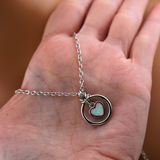 Submissive Day Collar – Opal Heart Necklace with BDSM O-Ring