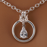 Sterling Silver Pear CZ O-Ring