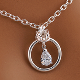 Sterling Silver Pear CZ O-Ring