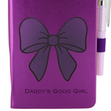 Personalized Good Girl Bow Mini Notebook – Leather Journal