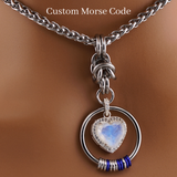 Limited Edition Rainbow Moonstone Morse Code