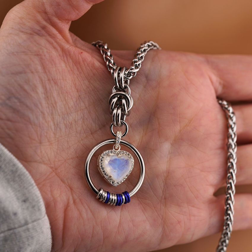 Limited Edition Rainbow Moonstone Morse Code