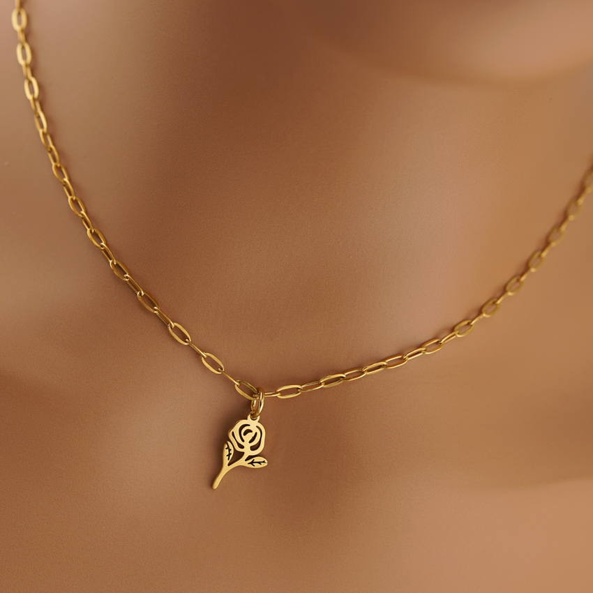 Rose Necklace – Romantic Layering Collar, Reward for Your Sub