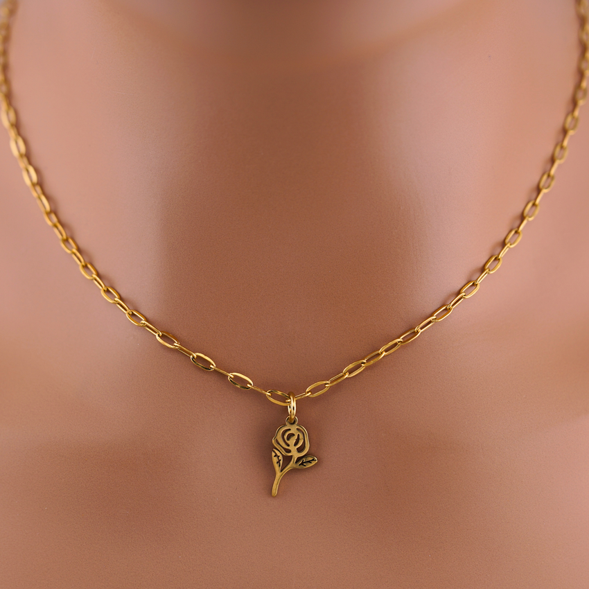 Rose Necklace – Romantic Layering Collar, Reward for Your Sub