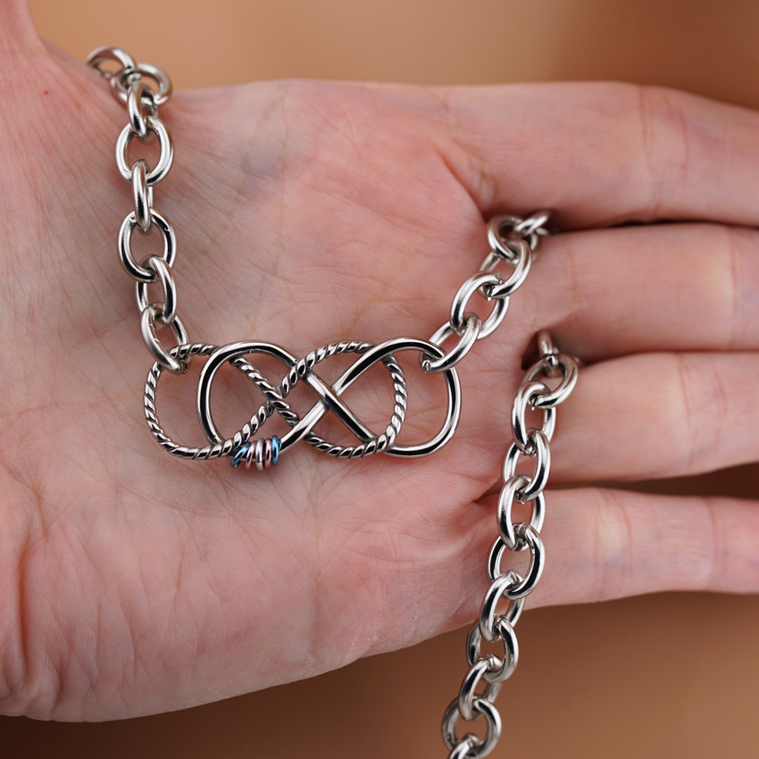 Transgender Pride Double Infinity Statement Collar