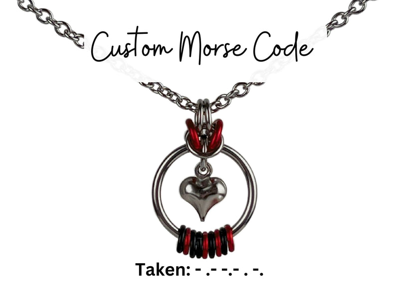 Heart Morse Code, Locking Option - 24/7 Wear