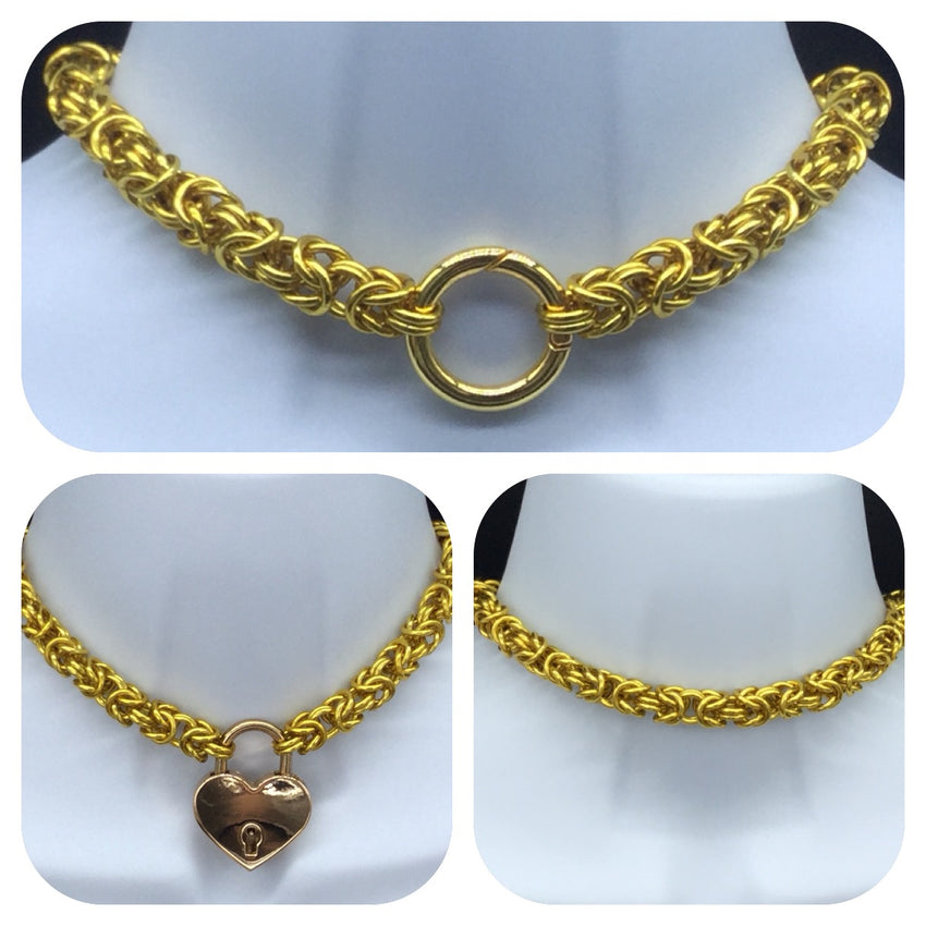 16" Gold Chainmaille Day Collar 3- Ways to Wear